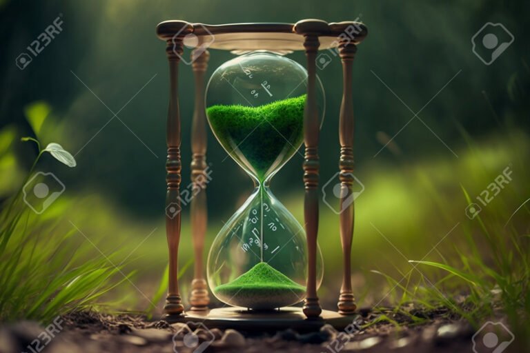 reloj de arena con fondo natural